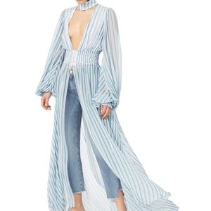 CAROLINE CONSTAS open front maxi length dress/top